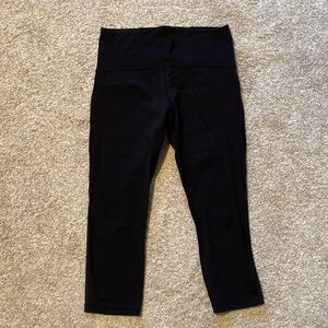 Lululemon high rise crop leggings, black, size 10